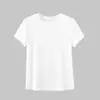 2026 Nuevo Estilo de Verano Camiseta de Manga Corta para Mujer Mezcla de Lyocell Color Puro Cuello Redondo Corte Ajustado Versátil Top Casual
