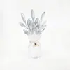 Transfronterizo Especialmente Diseñado para Navidad Polvo de Oro Simulado Guirnalda de Árbol de Navidad de 6 Hojas de Olivo Decoración de Ratán Esquejes al por Mayor