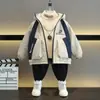 Parka Masculina Inverno Quente Jaqueta de Lã 2025 Nova Jaqueta com Capuz Infantil Tendência