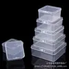 Caja de Plástico Transparente de Polipropileno para Almacenamiento Cuadrada, Caja Cuadrada Pequeña con Tapa, Caja de Almacenamiento Elevada, Caja de Empaque Transparente Pequeña, Caja de Plástico