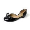 Versión de piel de oveja~4cm de tacón oculto Punta redonda francesa Planos Mary Janes mujer 2026 verano nueva llegada Moño Zapatos de una sola pieza