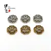Accesorios de joyería soporte de flor hueco 8mm soporte de cuentas de oro antiguo plata aleación plata Xizang cristal ágata pulsera sombrero