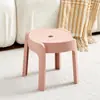 Taburete pequeño de plástico engrosado para uso doméstico, taburete redondo para adultos, apilable, adecuado para mesas de centro, baño, antideslizante, taburete bajo para niños