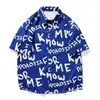 Camisa Floral Retro Hawaiana para Hombre de Manga Corta Moderna Holgada Atractiva Atractiva Pareja Vacaciones en la Costa Camisa de Playa Hombres