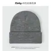 Gorro de Punto de Color Sólido para Otoño e Invierno 60g Doble Capa Ensanchado Venta al por Mayor de Comercio Exterior de Amazon Gorro de Lana Caliente Liso
