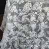 Toalla de Punto Flocado con Puntos Pequeños Bordada con Malla de Enredadera Vertical Vestido Bordado Lolita Vestido Otoño e Invierno Gama Alta