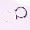 Pulsera de Pareja Transfronteriza de Amazon, un Par de Línea Milanesa Magnética Ajustable para Hombre y Mujer, Modelo de Pareja Simple de Flecha Atravesando el Corazón