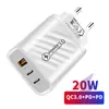 Cargador de teléfono móvil Doble C PD doble TIPO-C +1USB cabezal de carga multipuerto doble PDUSB cabezal de carga europeo y americano británico