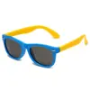 S8002 Óculos de Sol de Silicone Infantis Óculos de Sol de Unha de Arroz de Silicone Óculos de Sol com Combinação de Cores Polarizados para Meninos e Meninas