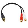Cable de extensión de audio RCA macho chapado en oro a 2RCA hembra, cable de extensión de audio, cable de doble flor de loto