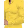 Camisa Nueva de Manga Larga para Hombre Otoño Primavera Cross Europe Estampado 3D Casual de Negocios Sin Planchar Color Sólido Camisa con Cuello