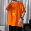 Camiseta de manga corta de verano para hombre, estilo moderno de Hong Kong, top de media manga para hombres y mujeres, estudiantes, pareja, top holgado de media manga.