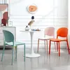 Silla estilo nórdico, silla de comedor para el hogar, mesa y sillas de comedor comerciales para restaurante engrosadas, silla de plástico moderna minimalista de moda con respaldo