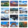 Ímãs de Geladeira de Vidro Ganzi Scenic: Qeda, Montanha Zheduo, Litang, Pastagem Pagoda, Estrada Nacional 318, Lembrança de Viagem, Decoração de Casa