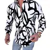 Camisa cárdigan casual de manga larga ajustada para hombre con estampado 3D, nueva de primavera, comercio exterior transfronterizo para hombres