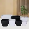Atacado do Fabricante Vasos Quadrados para Flores, Recipientes Simples para Vasos de Flores, Vasos para Plantas de Exterior, Vasos para Flores de Imitação de Porcelana, Vasos Espessos de Plástico para Mudas