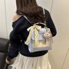 Nova Bolsa de Ombro Fofa Estilo Coreano 2025 Simples Estampada Estilo Estrangeiro Nicho Mochila Estilo Faculdade para Trabalho