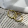 Aro Plano de Textura Irregular Nuevo Diseño de Pendientes Martillados de Alta Gama Pendientes de Moda Simples y Exquisitos Pendientes para Mujer