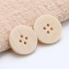 Suministro Directo de Fábrica Botones de Resina con Imitación de Veta de Madera para Trajes, Camisas, Botones Redondos de Cuatro Agujeros, Abrigos, Gabardinas, Botones Beige