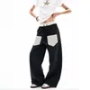 Pantalones a cuadros con bolsillos de parche estilo retro americano para hombre y mujer, nuevos de verano 2026, rectos, holgados, deportivos, casuales, largos