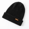 Gorro de lana de cachemira pura para otoño e invierno, cálido, con protección para los oídos, de punto a la moda, para hombres y mujeres, del mismo estilo, versátil, sencillo y casual, gorro frío.