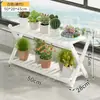 Estante de flores de varios niveles para decoración de sala de estar interior, balcón, estante de almacenamiento de suculentas de bambú natural, de pie para uso doméstico, soporte para macetas de plantas