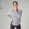 ¡Guau! Top de Yoga Personalizado de Manga Larga para Mujer, Camiseta de Yoga Deportiva Casual Holgada y Transpirable con Abertura Camiseta Larga