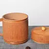 Taza de Té de Bambú Ecológica Taza de Bambú para el Hogar con Tapa Gran Capacidad Artesanía de Bambú