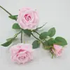 Flor de Rosa Artificial Tallo Único Múltiples Cabezas Rosa Roja Decoración para el Hogar Boda Arreglo Flor Artificial Hecha a Mano Venta al por Mayor Transfronteriza