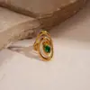 Anillo Geométrico Abierto en Espiral de Acero Inoxidable con Circonita Lujo Ligero Anillo de Gama Alta Joyería de Mano Exquisita Simple Versátil para Mujeres