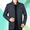 Chaqueta Estilo Nuevo 2022 para Hombre Otoño e Invierno Chaqueta Casual de Solapa para Adultos Mayores Color Sólido Botón de Papá Abrigo para Hombre