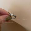 Anillo Abierto Cruz Oscura Vieja para Mujer Estilo Europeo y Americano Diseño Nicho Anillo Moda Simple Personalizado Anillo para Dedo Índice