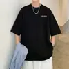 Camiseta masculina de algodão puro de peso pesado com manga curta, novo verão 2026 estilo americano, moderna, simples, versátil, camiseta masculina de meia-manga
