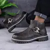 Nuevas Botas Martin para Hombre 2024, Modernas de Otoño e Invierno, Casual, Retro Británico, de Motociclista, de Cuero de Moda, de Caña Media, Resistentes al Desgaste, Zapatos para Hombre