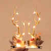 Nueva Pinza para el Cabello de Astas de Reno Estilo Súper Hada Celebridad de Internet Clip Luminoso de Reno Tocado Venta Directa de Fábrica de Navidad