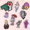 Pegatina de tela etiqueta de tela sello de bordado de computadora imagen de personaje parche bordado personalizado DIY insignia de parche pegatina de tela bordada