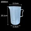 Taza medidora de plástico PP de grado alimenticio para tiendas de té de leche, con escala, transparente, engrosada, resistente a roturas, gran capacidad, taza medidora para hornear