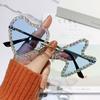 Nuevas Gafas de Sol Metálicas de Diamantes sin Montura de Moda Europea y Americana Ins Personalizadas Modernas para Fiesta, Baile, Hip-hop