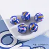 Cuentas de cerámica, cuentas pintadas a mano, cuentas redondas de rayas coloridas, collar DIY hecho a mano, cuentas para pulsera, cuentas sueltas, materiales para accesorios de joyería