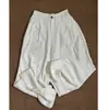 Calça Branca de Linho de Perna Larga para Mulheres, Estilo Casual Old Money, Verão, Cintura Alta, Caimento Solto, Efeito Drapê Emagrecedor, Calça Casual de Perna Reta, Comprimento no Chão