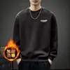 Moletom Masculino Outono Novo Marca Americana Moderna Ponto Texturizado Bordado com Letra Gola Redonda Solto Casual Manga Longa