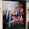 Decoraciones Estáticas de Año Nuevo 2027 Coloridas del Año de la Oveja para Ambiente Festivo de Centro Comercial Pegatinas para Vidrio