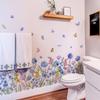 Pegatinas de Pared Creativas Estilo Campo Fresco Florales y de Mariposas Pintadas a Mano a Color para Decoración de Fondo de Tienda y Hogar