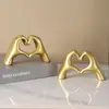 Adornos de Resina con Forma de Corazón con Gestos, Decoraciones de Corazón, Regalos de Confesión para el Día de San Valentín, Adornos para Escritorio y Estantería, Manualidades