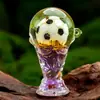 Llaveros de Arena Líquida Acrílica al por Mayor para el Mundial, Piezas Decorativas Creativas con Diseño de la Copa de Fútbol de la FIFA, Suministro Directo del Fabricante