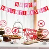 Decoração de Festa Dia dos Namorados Adereços Bandeirola Puxar Dia dos Namorados Topper de Decoração de Bolo Decoração de Pedido de Casamento Aniversário