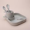 Kit de Vajilla Infantil de Dibujos Animados Creativo Plato para Cena Vaso para Beber Tenedor Cuchara Suministros para Alimentos Complementarios Set de Cuatro Piezas para Bebé