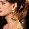 Acessórios de moda europeus e americanos mais vendidos transfronteiriços, brincos exagerados com sino estilo indiano, brincos de franja retro étnicos para mulheres