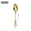 Acero Inoxidable Serie Corte Real Lujo Ligero Mango Labrado Engrosado Estilo Occidental Cuchillo para Bistec, Tenedor, Cuchara, Cuchara de Postre, Tenedor de Postre