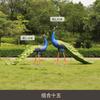 Escultura de fibra de vidrio de simulación de pavo real al aire libre con pantalla abierta, decoración de animales del bosque para parque, paisaje de jardín, boceto de jardín